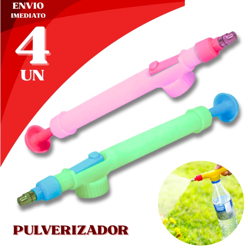Kit 4 Pulverizadores Manual para Plantas Jardinagem Regar Garrafa Pet