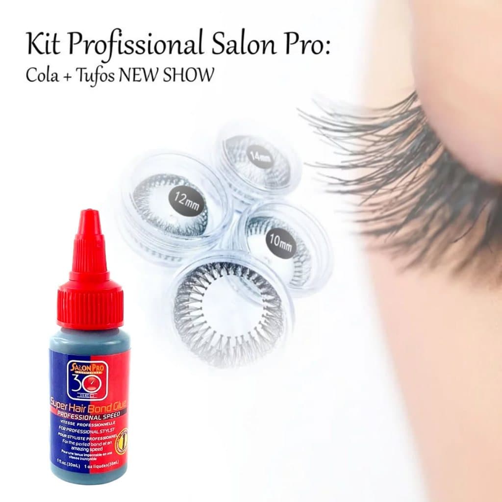 Cola Salon Pro 30ml + Cílios em Tufos NEW SHOW
