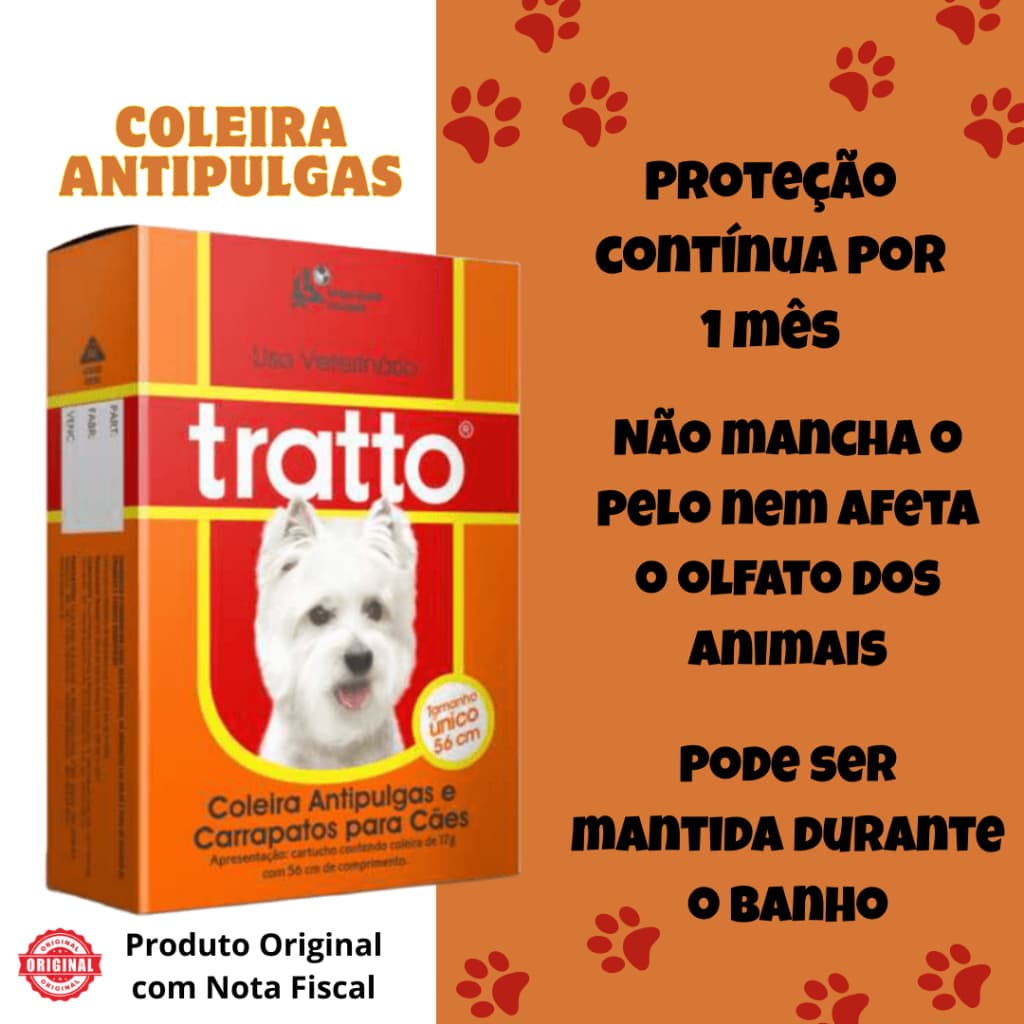 Coleira Antipulgas e Carrapatos para Cães Tratto 56cm