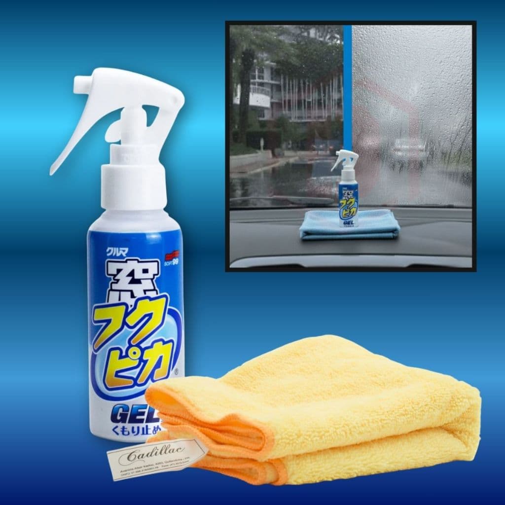 Kit Antiembacante Gel Para Vidros SOFT99 80ml + Pano Cadillac