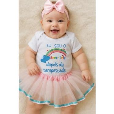 Body Bebê Arco-íris Menino/Menina Body Frases