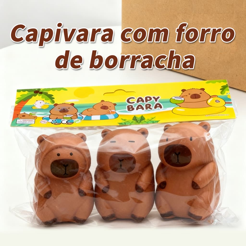 Capivara Capy Bara: Super Fofa com Forro de Borracha + Diversão Sem Parar!