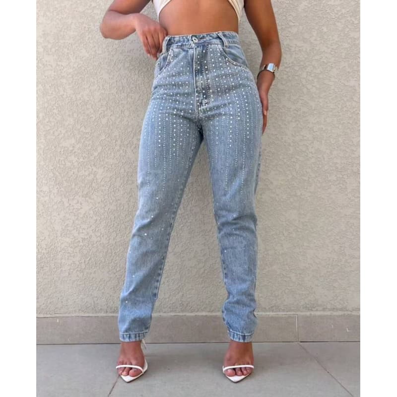 feminina calça brilho