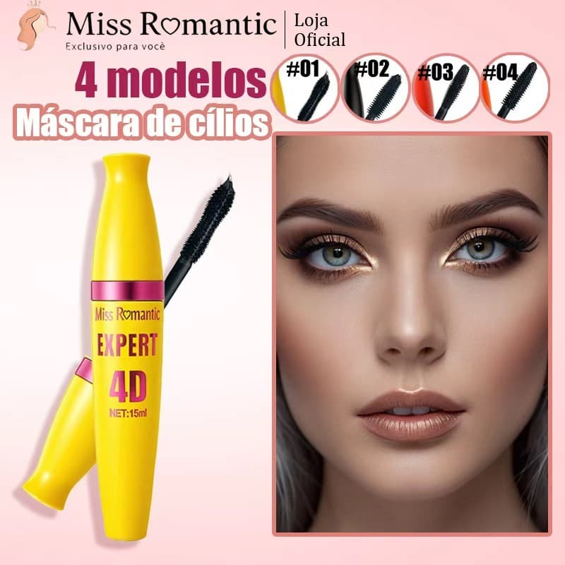 Rímel Miss Romantic 4D – Cílios Longos, Volumosos e Bem Definidos