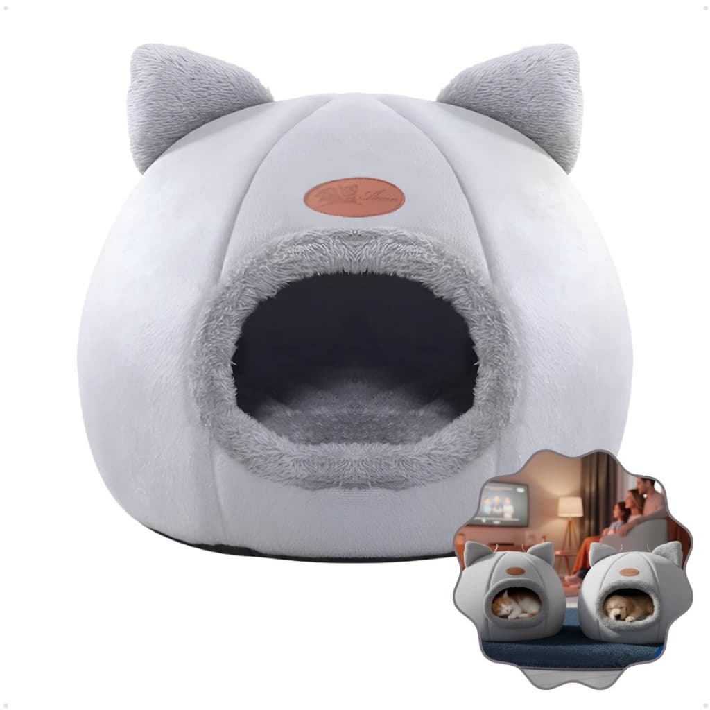 Cama Toca Gato Acolchoada 36x36x36 Ninho Pelúcia Gatos Cães