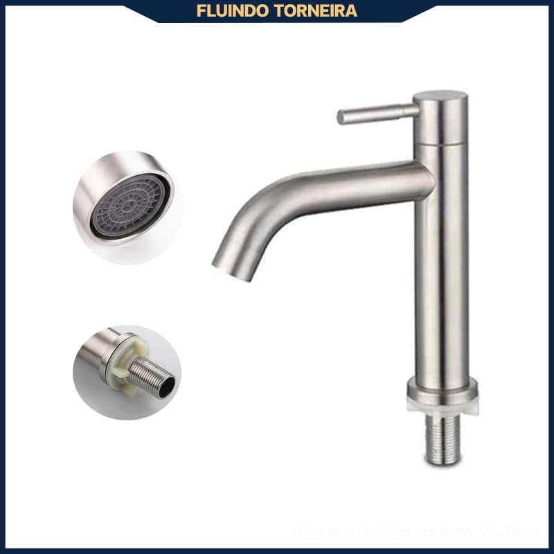 Torneira de Alta Qualidade - Aço Inoxidável 304 para Cozinha e Banheiro, Água Fria, Uso Doméstico e Durável
