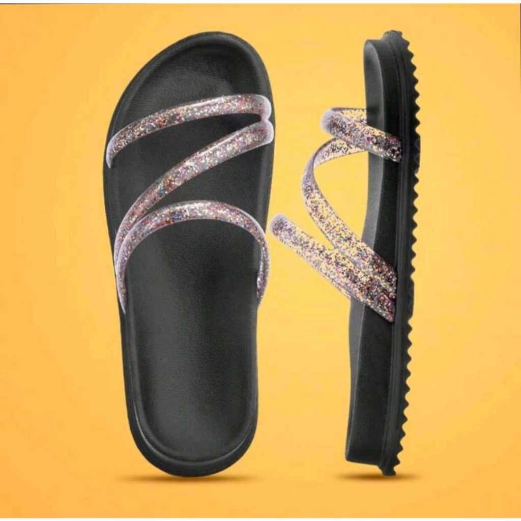 ' sandalia birken com brilho com glitter '