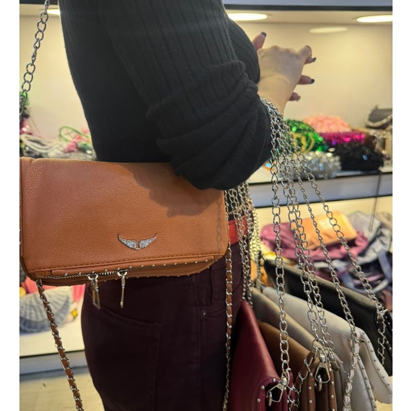 Bolsa Feminina Zíper Alça Transversal Removível Festa Inverno Neutra# L0102