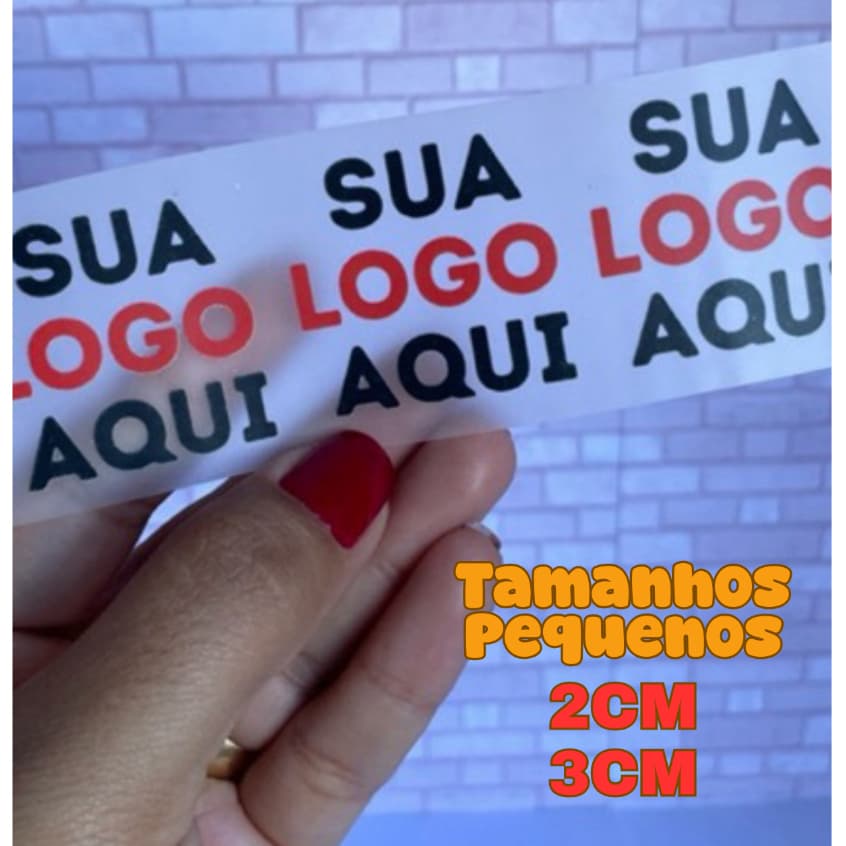 Adesivo Termocolante Personalizado com Sua Logo – Para Couro, Roupas, Caixas, Sacola. (tamanhos variados!)