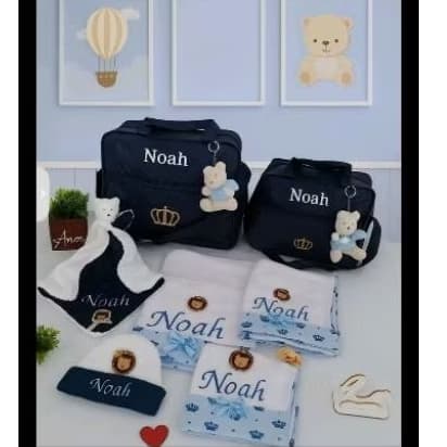 Kits Maternidade personalizados o nome do bebê, menino.