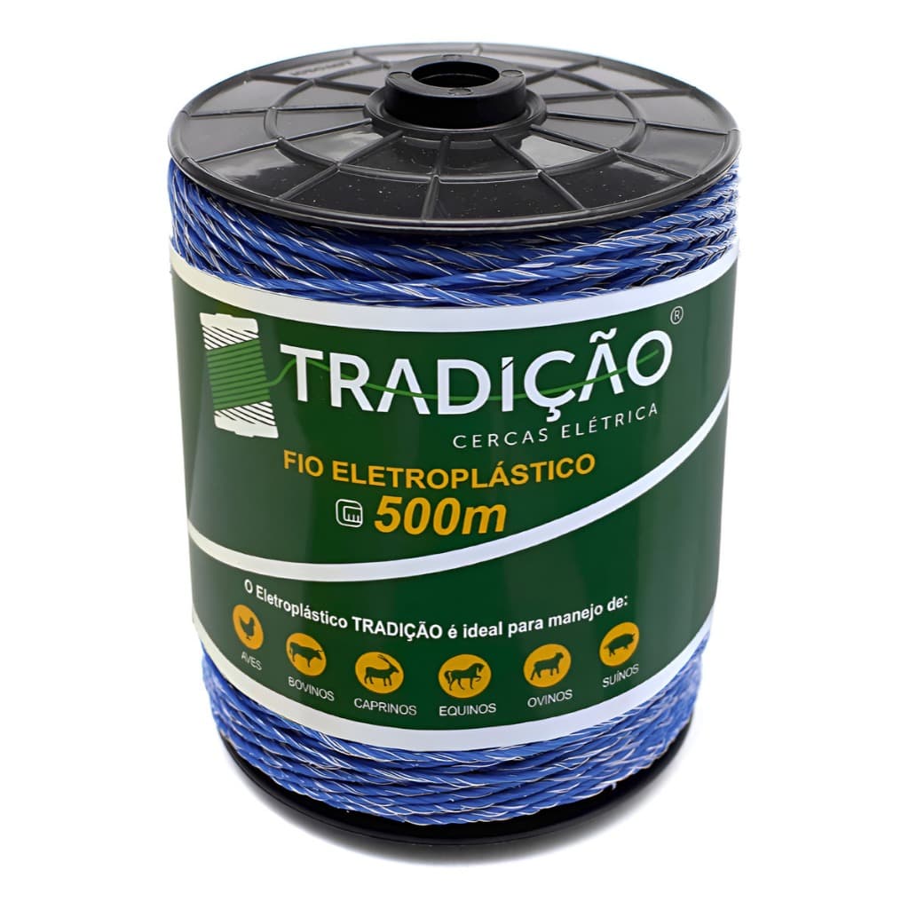 Fio Eletroplástico P/ Cerca Rural Aço Inox - Rolo 500m