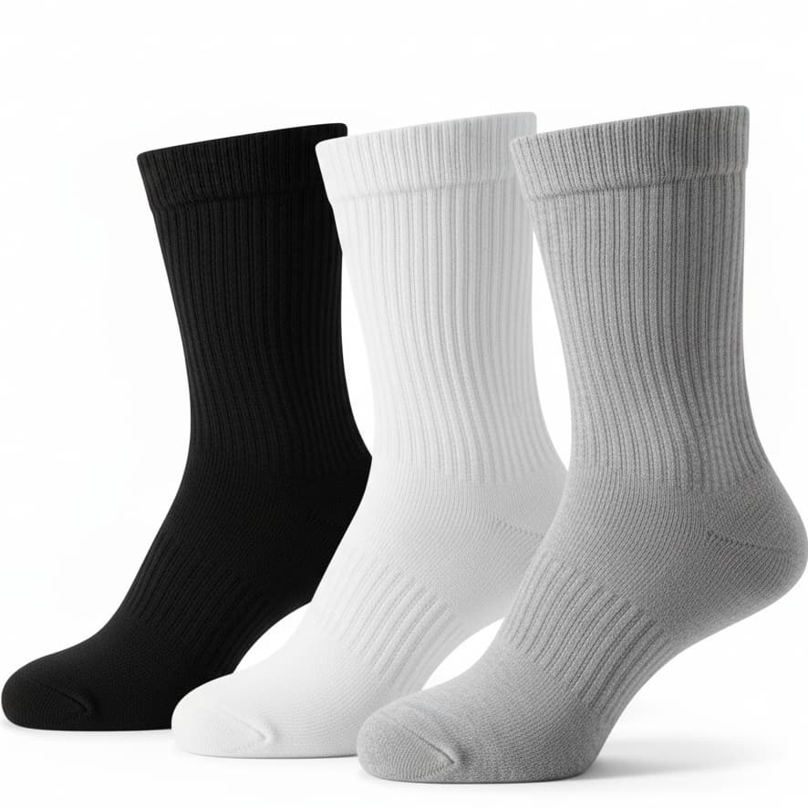 Meia Cano Alto Masculina Academia Kit com até 12 Pares de Meias Canelada em Algodão  - Promoção !