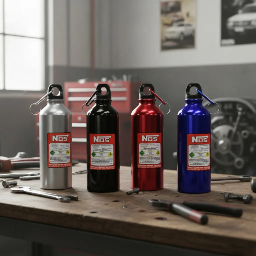 Garrafa De Água Nitro Nos Velozes Com Mosquetão 500 Ml