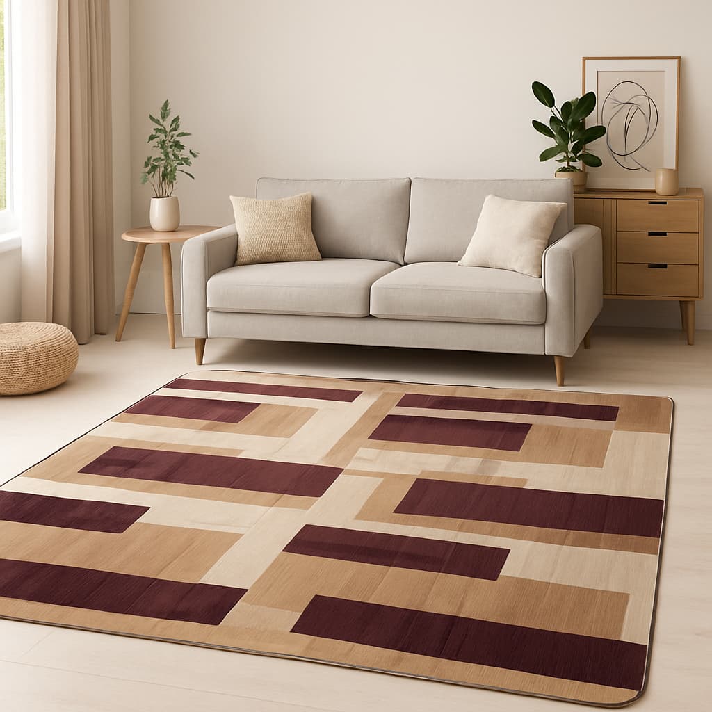 Tapete Flannel Geométrico Aveludado para Sala Quarto Escritório 2,0 x 1,4m - Várias Estampas