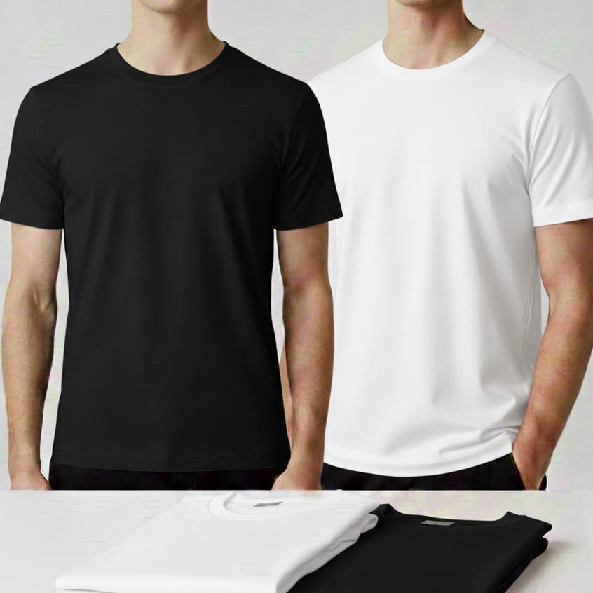 Kit 2 Camisas Masculinas Básicas - Algodão Premium