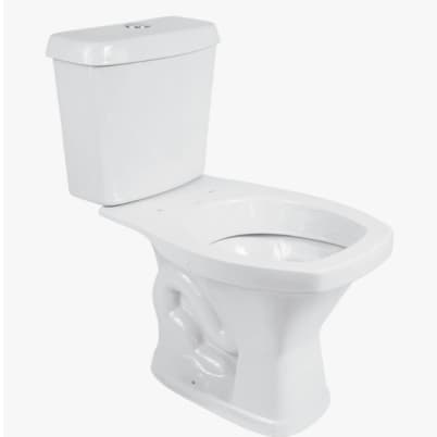 Kit Vaso Sanitário Bacia Quadrado + Caixa De Descarga Acoplada 6L Branco Araxá Robusto Inovador