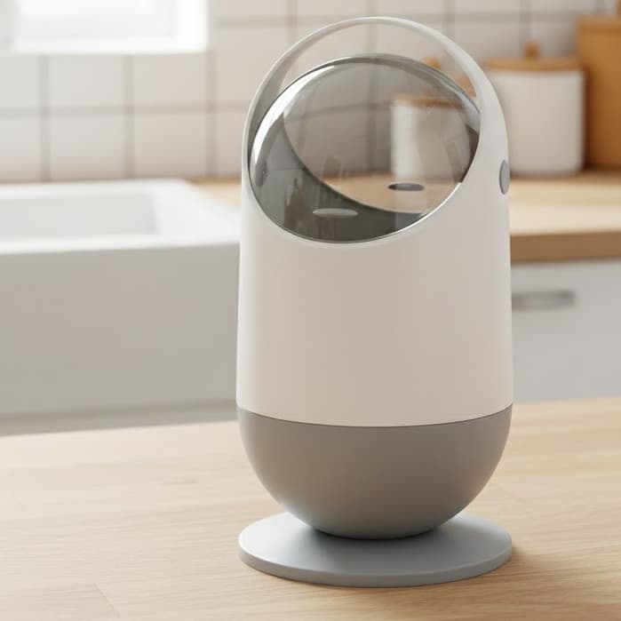 Lixeira de Mesa Escritorio Anti Odor Abertura Dupla para quarto do Bebe, Banheiro, fraldas e Pet