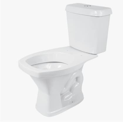 Kit Vaso Sanitário Bacia Quadrado + Caixa De Descarga Acoplada 6L Branco Luzarte Robusto Moderno