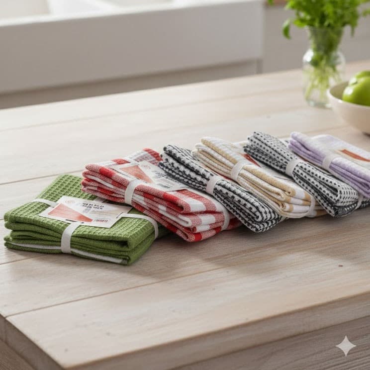 Kit 4 Pano de Prato Copa 60x40cm Algodão Alta Absorção Durabilidade Casa Cozinha Louça Limpeza Luxo