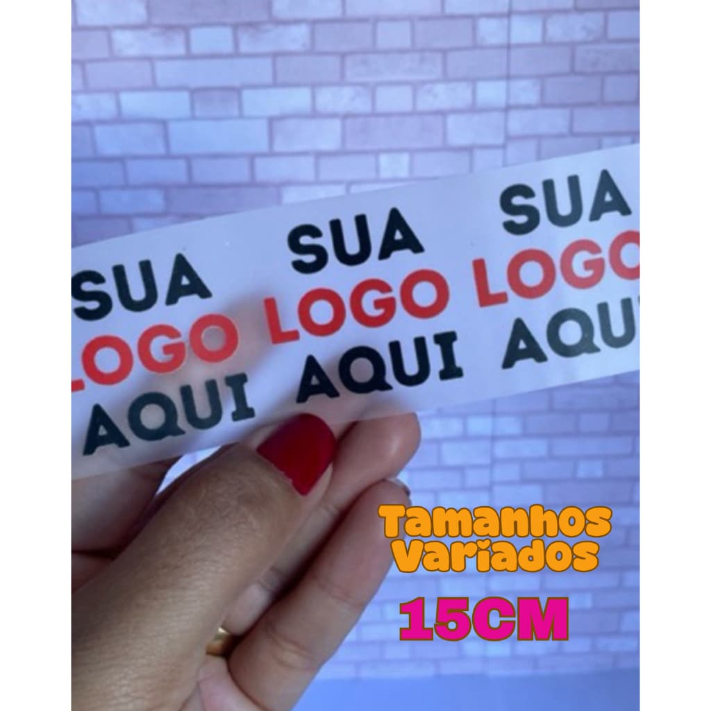 Adesivo Termocolante Personalizado com Sua Logo – Para Couro, Roupas, Caixas, Sacola. (15cm!)