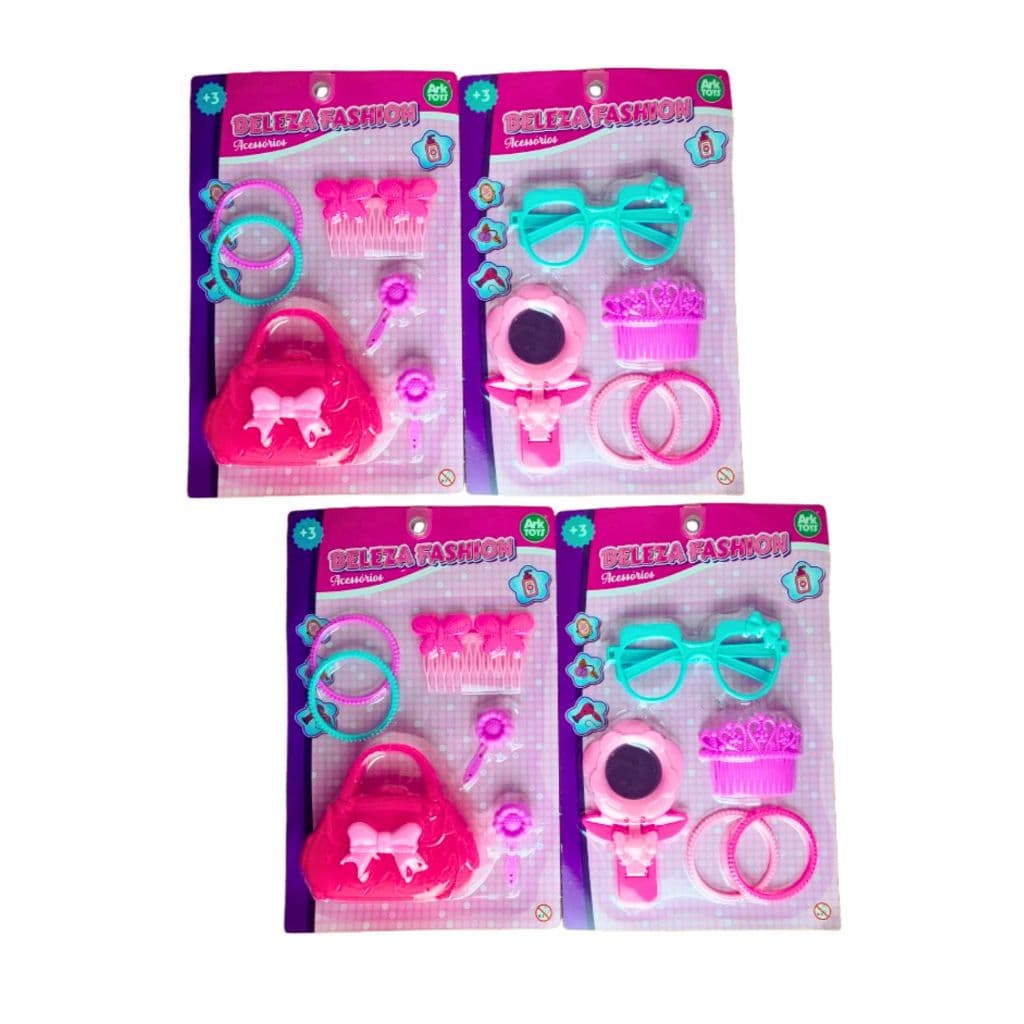 Brinquedo Kit 4 peças de Beleza Fashion Acessórios Infantil