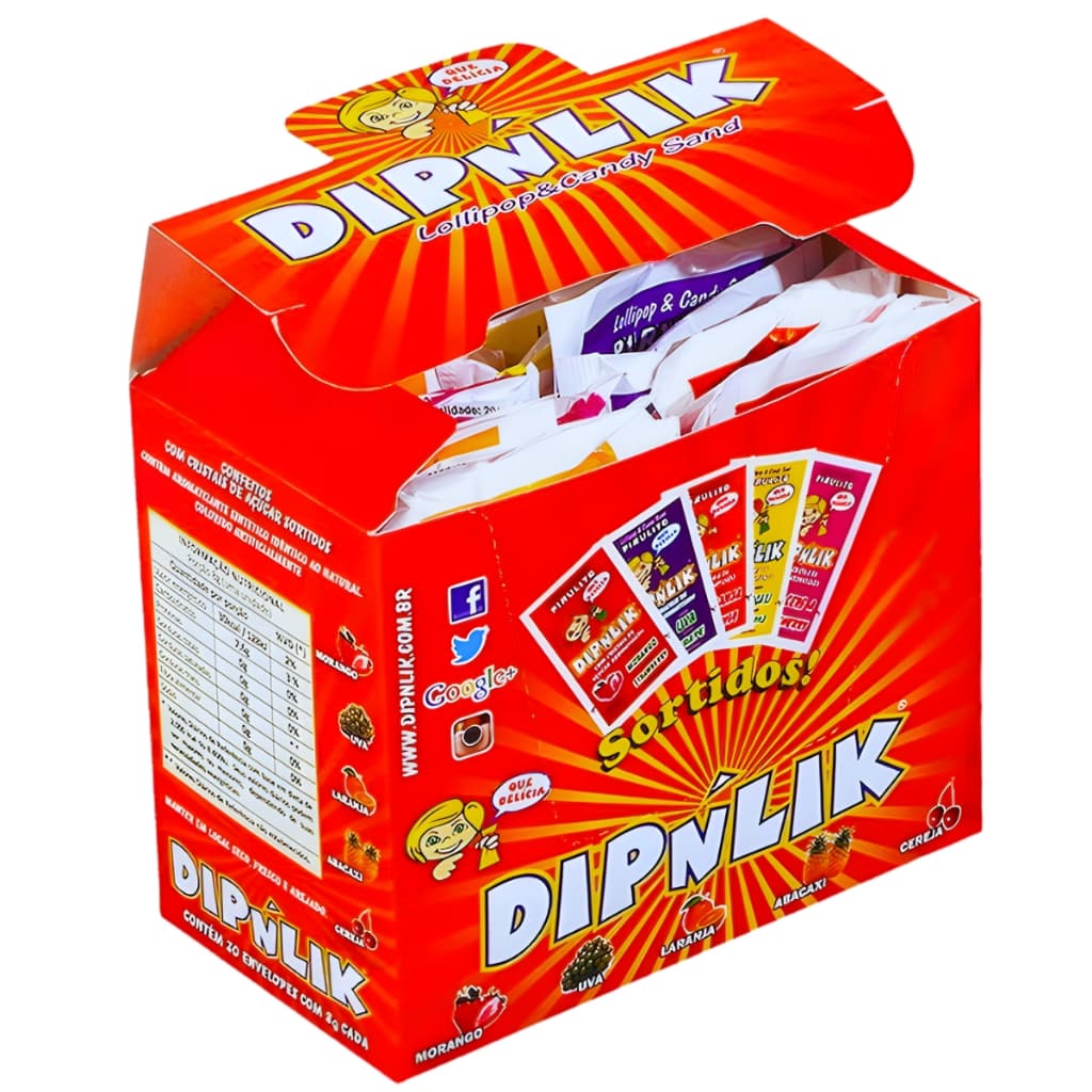 Pirulito Dipnlik Display C/25 Unidades 200g Nostálgico