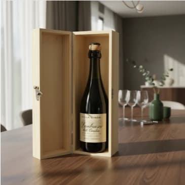 Caixa De Madeira Para 1 Vinho C/ Fecho