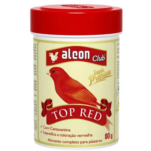 Alimento Alcon Top Red 80g – Realça Cor Vermelha das Aves | Super Premium