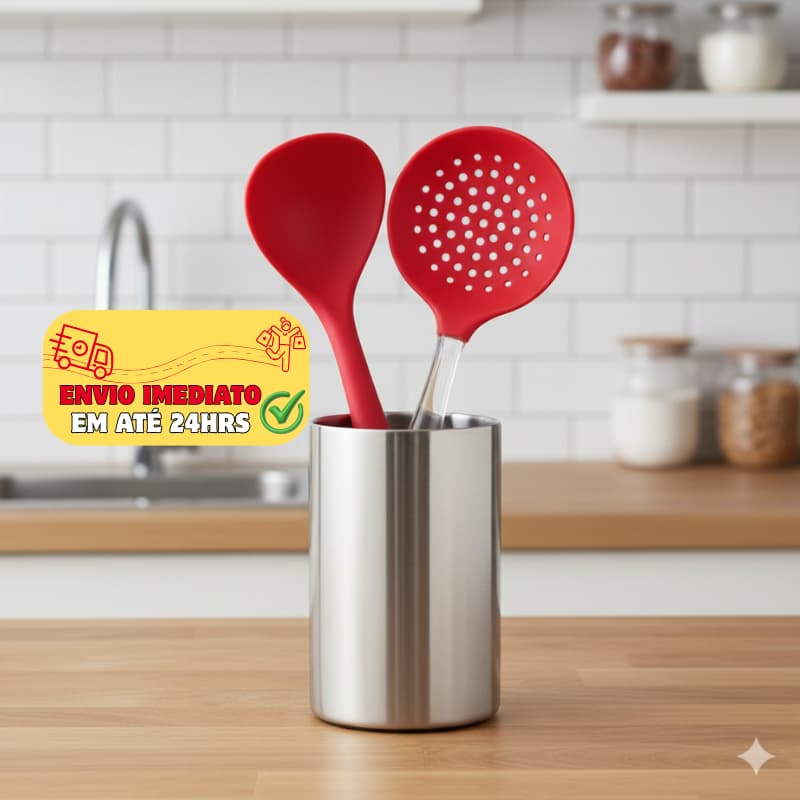 Kit 2 Utensílios de Silicone para Cozinha Prática