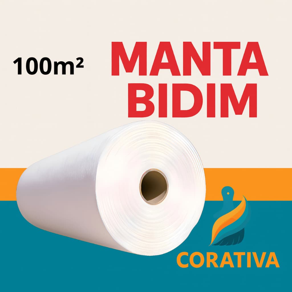 Manta Bidim 100m² VP50 Drenagem Impermeabilização Rolo Tecido Não Tecido Construção Trinca Rachadura