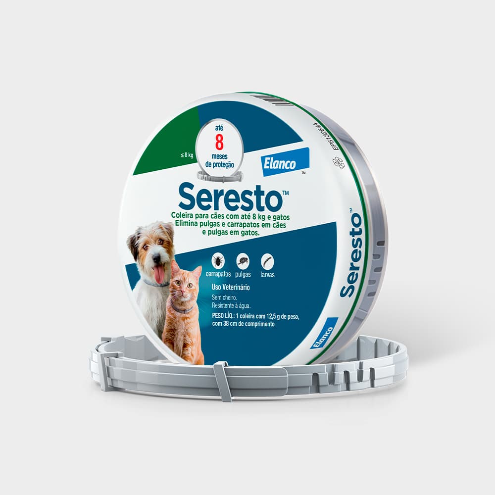 Coleira Seresto Antipulgas E Carrapatos Cães E Gatos Até 8kg