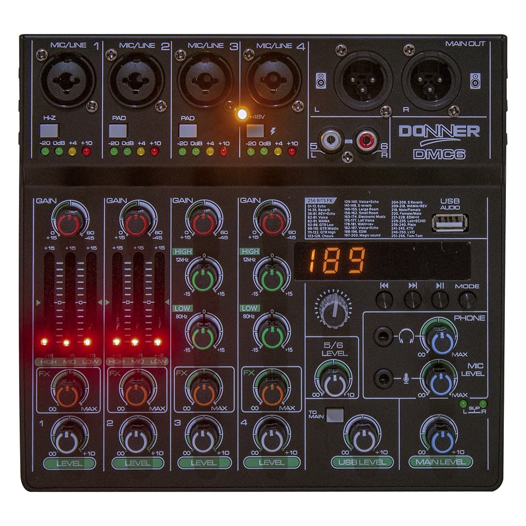 Dmc 6 Mesa De Som De 24-bits Interface Usb Donner Igreja 127/220v