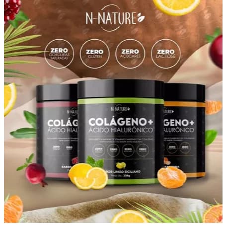 Colageno N-Nature Anti Idade e Anti Rugas para Homens e Mulheres 3 Dias Pro Resultado