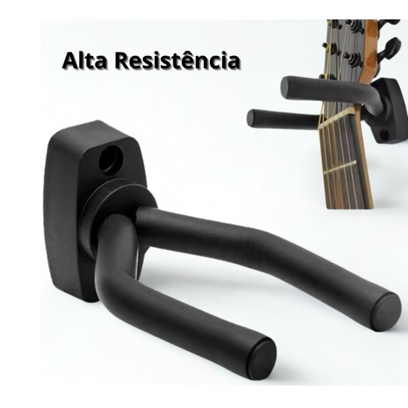 Suporte de Parede para Violão, Guitarra e Ukulele 🎸 Gancho Reforçado Super Resistente | Radio Store