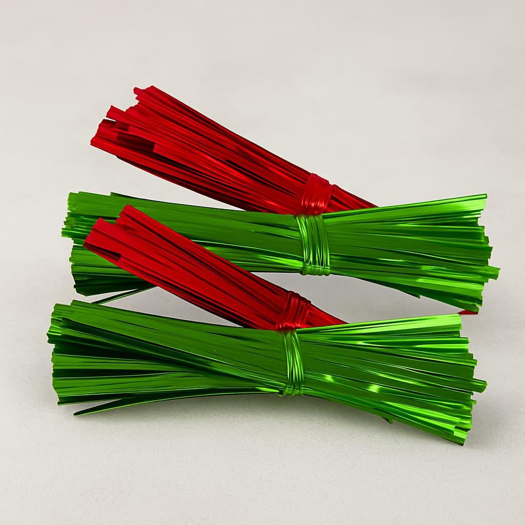 Kit 200 Amarrilho Vermelho + 200 Amarrilho Verde Fecho De Arame Revestido