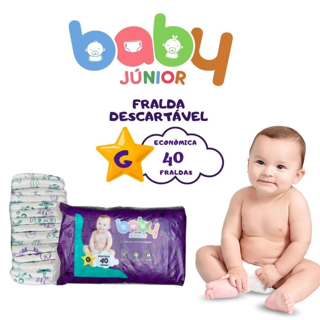 Fralda Descartável Infantil Econômica G 1 Pacote C/40 Unidades de  Fraldas Ajustável Anti-assadura