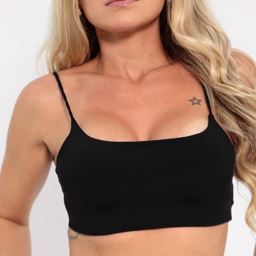 Top Fitness Feminino em Poliamida Forrado Alças Finas Soul Basic Double