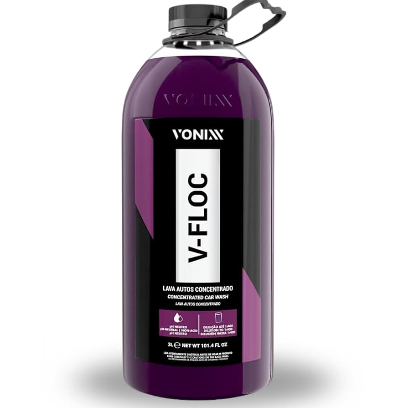 Shampoo Automotivo Concentrado Vonixx V-Floc 3L – Alto Rendimento, Espuma Densa e Limpeza Segura