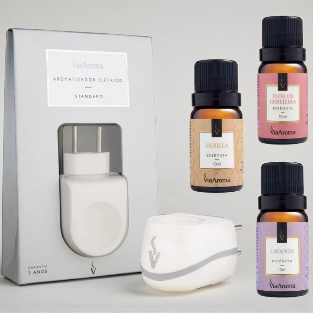 Difusor Aromatizador Elétrico Standard Via Aroma Com Essência Bivolt Difusor Aromaterapia