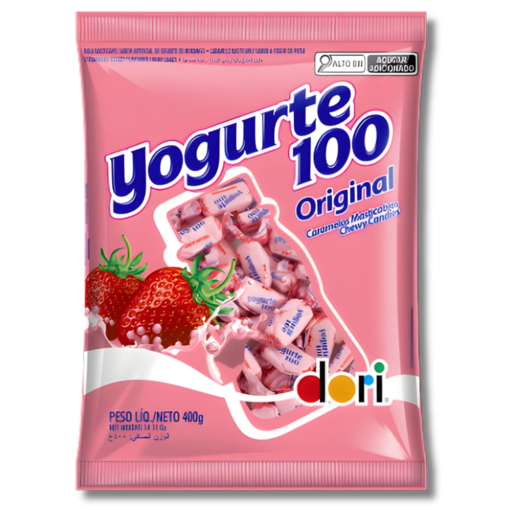 Balas Mastigável Yogurte 100 Original 400g Dori Festa Doces Atacado