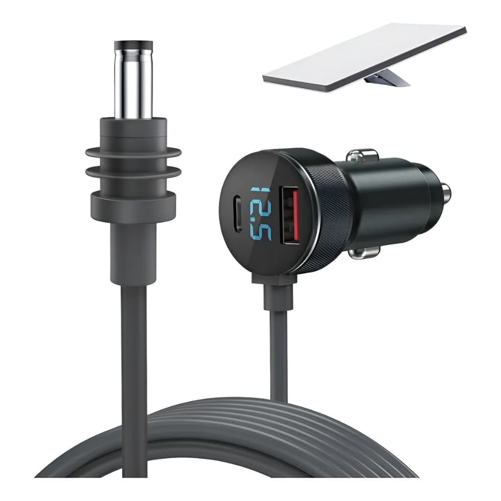 Cabo 3m Starlink Mini 3 em 1 | USB-C PD 100W | DC5521 | 12V/24V | Ideal Para Viagens, Camping