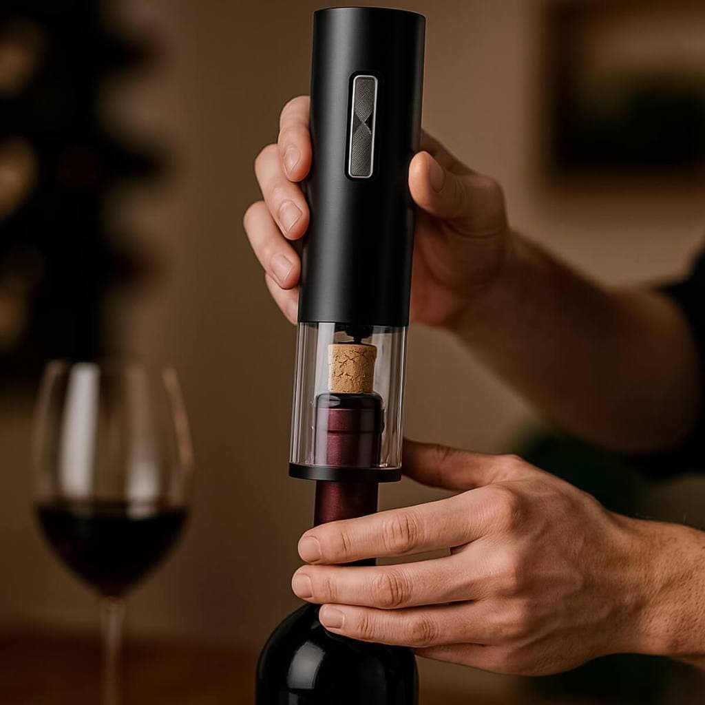 Abridor de Vinho Elétrico Automático Portátil Baixo Ruído