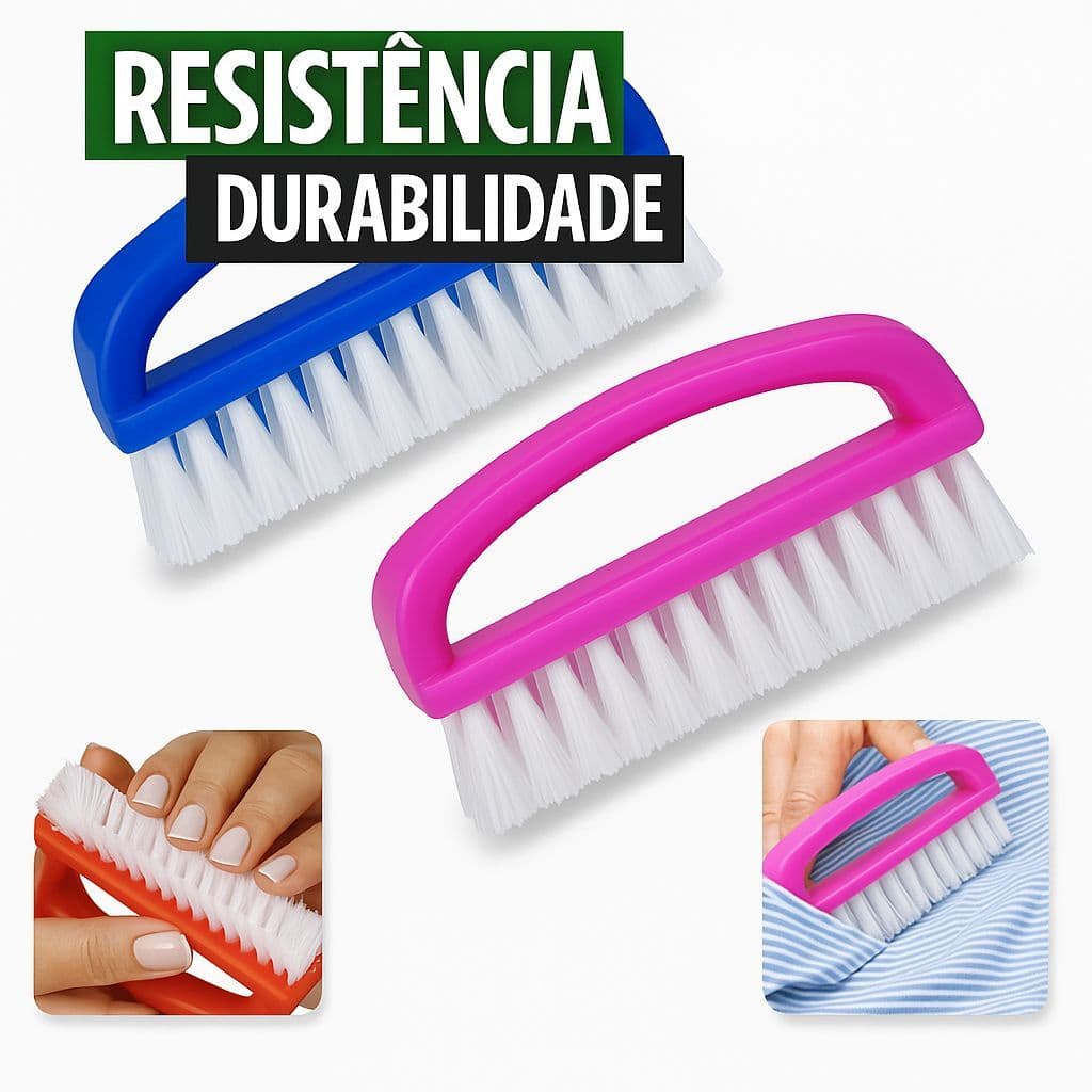 Kit Escovinha para Unhas Limpeza Multiuso Lava Tênis