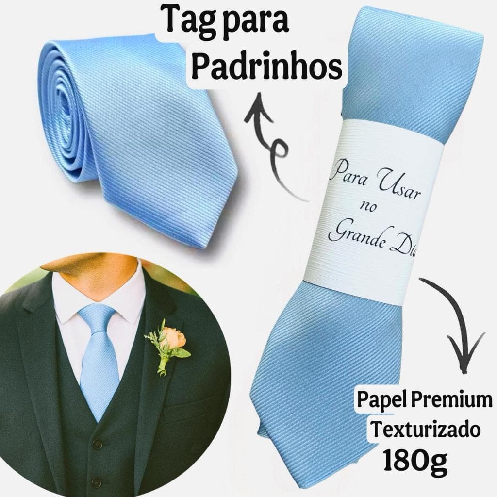 Kit 4 a 20 Gravatas Azul Serenity para Padrinhos Casamento Slim