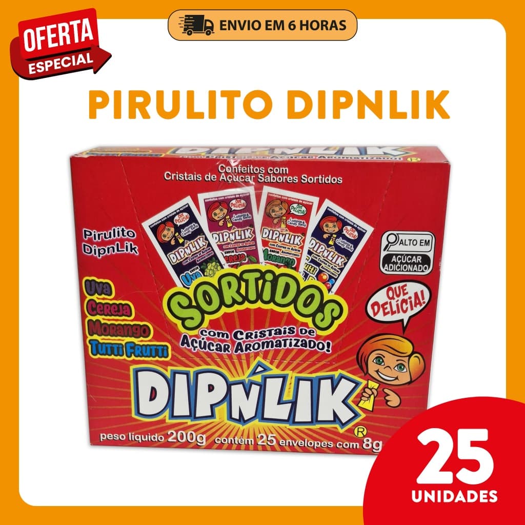 Pirulito Dipnlik 25 Unidades - Lembrancinha , Festa Junina , Infantil , Sacolinha Surpresa , Revenda