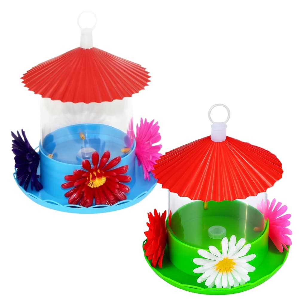 Kit 2 Bebedouro Beija-Flor Jumbo 750mL Com Chapéu 4 Bicos Flores Para Aves Pássaros Mr. Pet