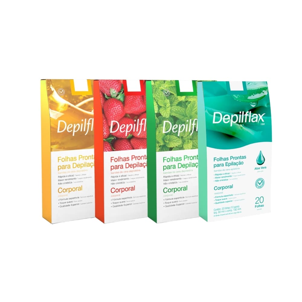 24 Folhas Prontas Depilação Facial Depilflax Papel Cera Depilatória