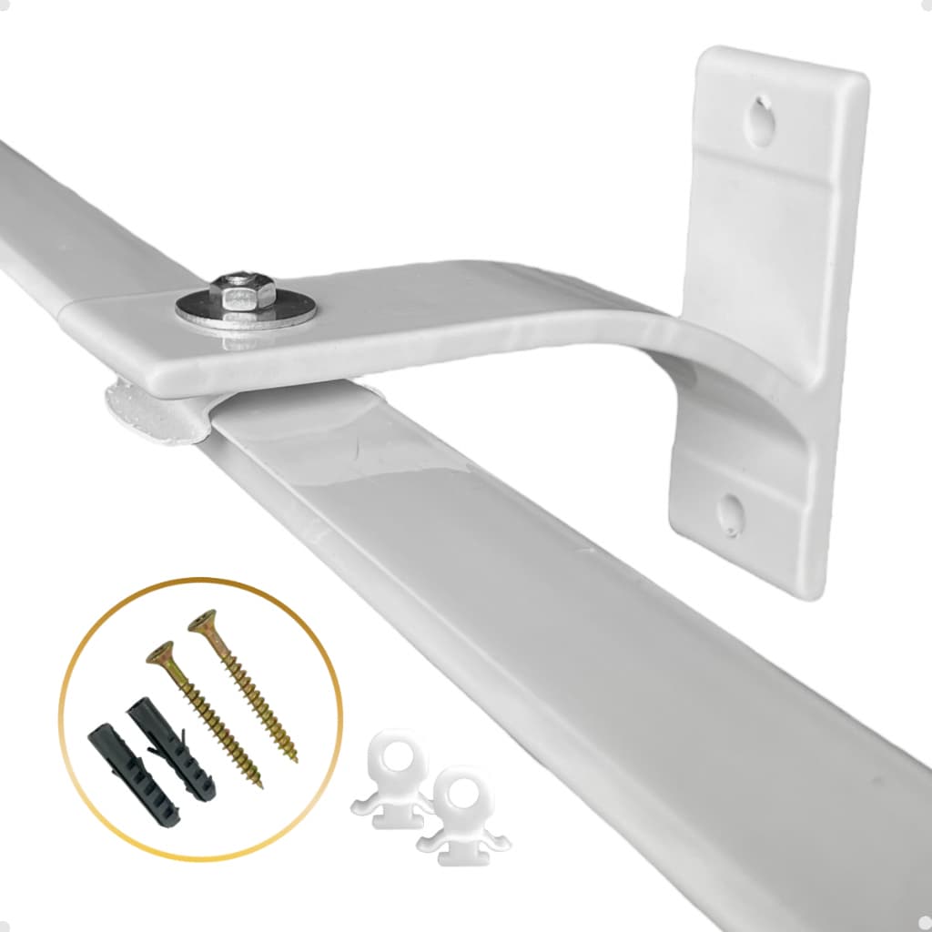 Kit Trilho Suiço Max Simples 1,0 m Cortina Wave Instalação Parede Deslizante