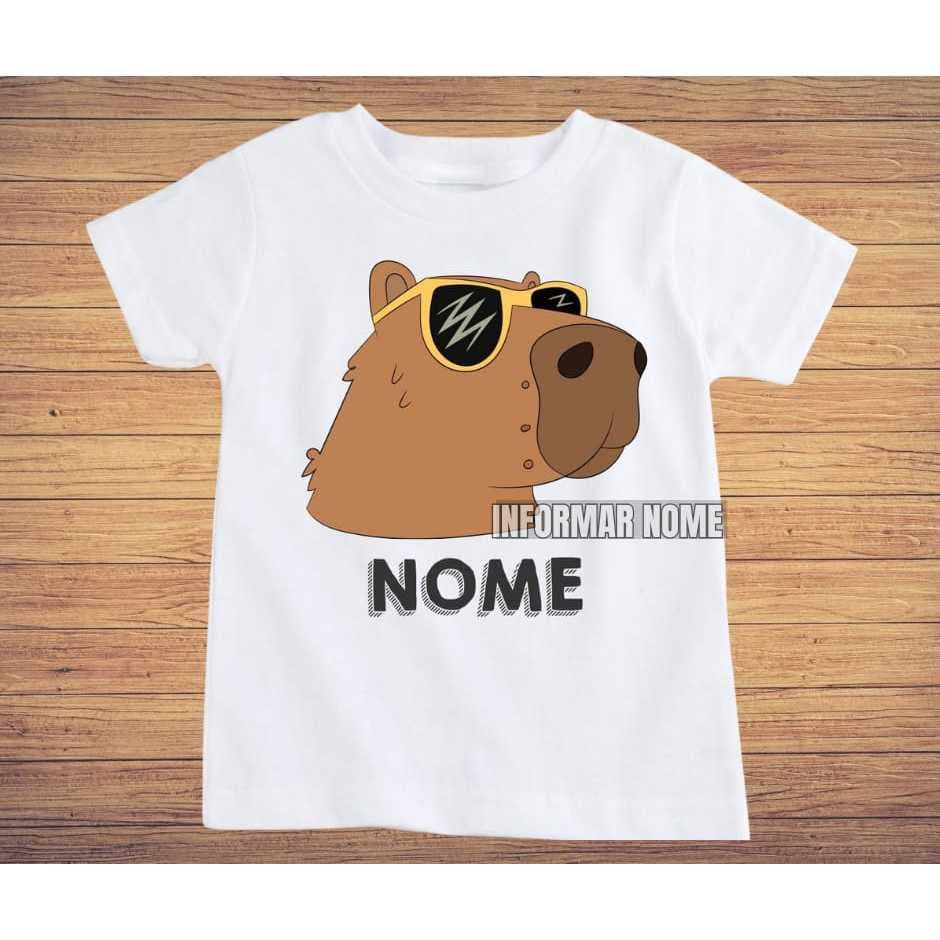 Camisa Personalizada Capivara de óculos com Nome