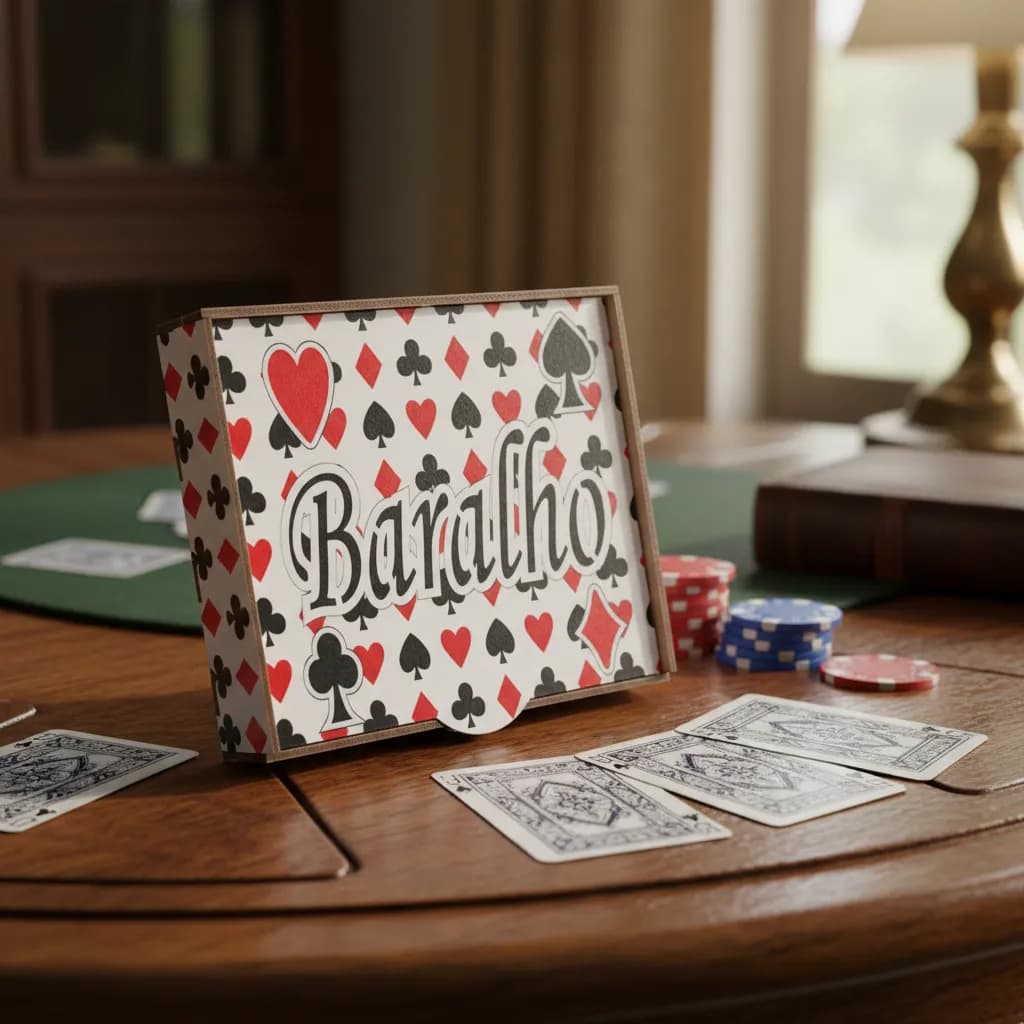 Porta Baralho Porta Cartas Estojo MDF 2 Baralhos Jogos Diversão
